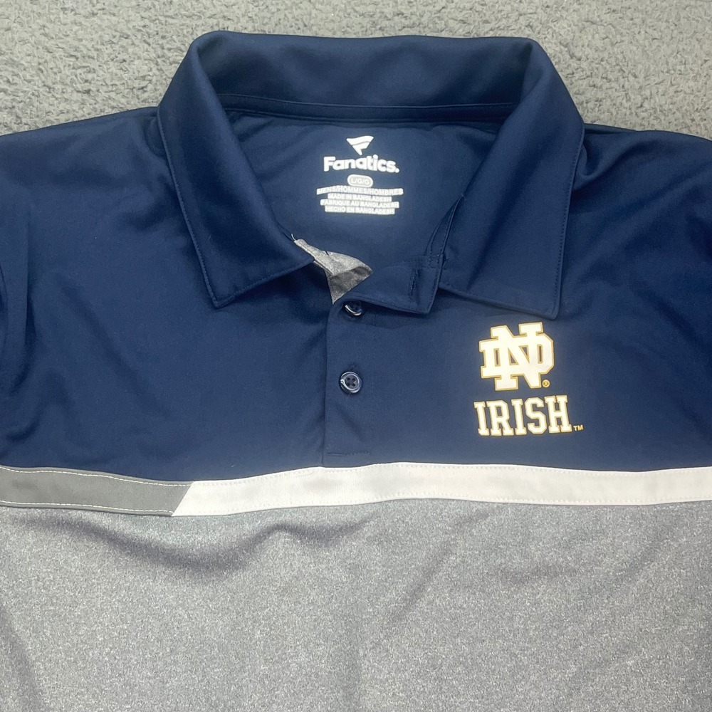 Notre Dame Fighting Irish NCAA Fanatics‎ Polo Shirt Mens Large L